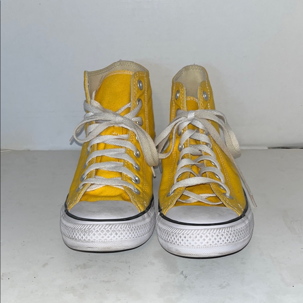 Converse Women's Yellow High-Top Sneakers - Picture 4 of 8